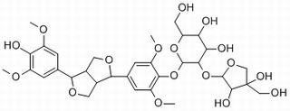 (-)-丁香树脂酚-4-O-β-D-呋喃芹糖基-(1→2)-β-D-吡喃葡萄糖苷